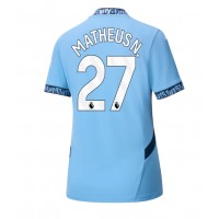 Camiseta Manchester City Matheus Nunes #27 Primera Equipación para mujer 2024-25 manga corta